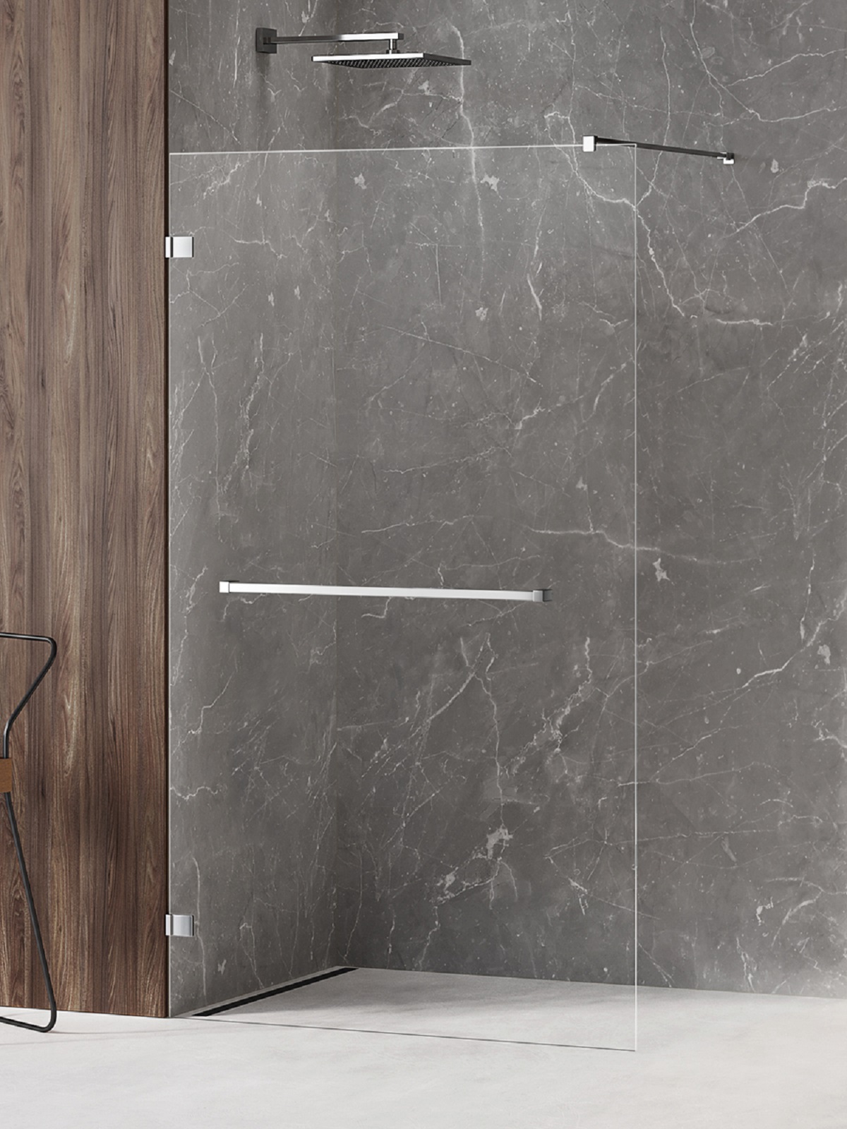 New Trendy Avexa perete cabină de duș walk-in 90 cm crom luciu/sticla transparentă EXK-2527
