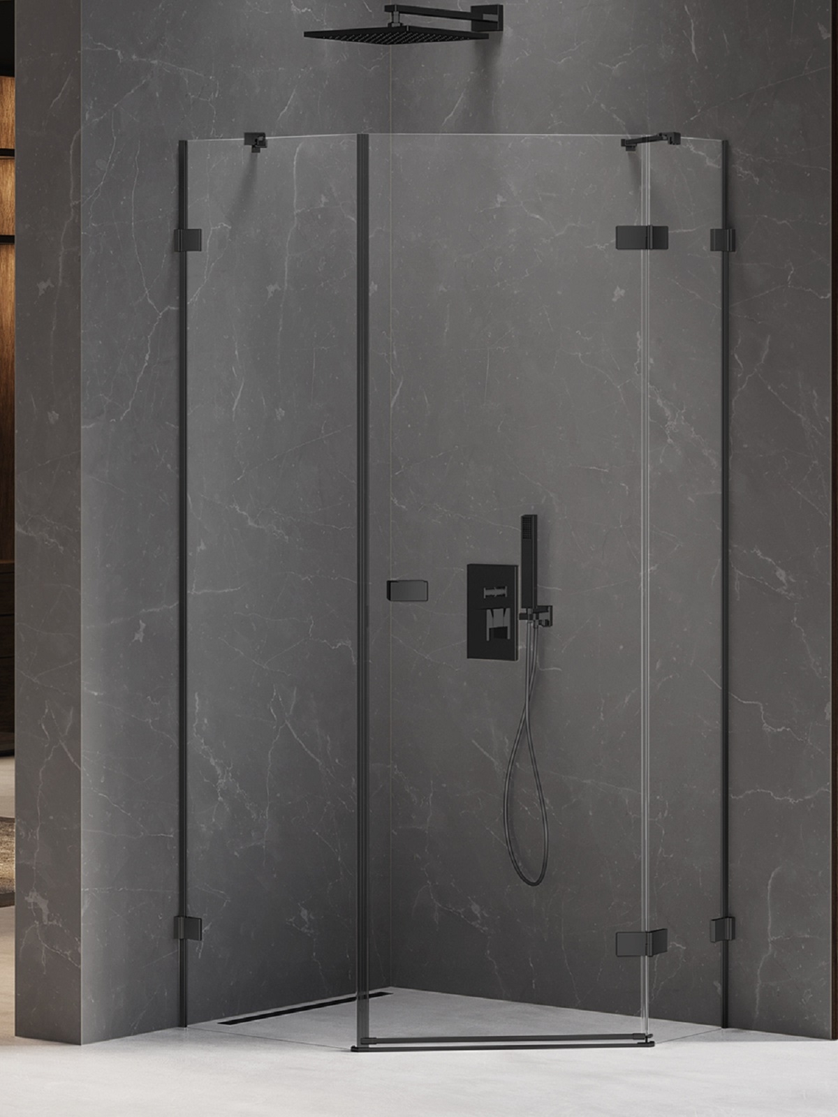 New Trendy Avexa Black cabină de duș 100x80 cm negru mat/sticlă transparentă EXK-3883