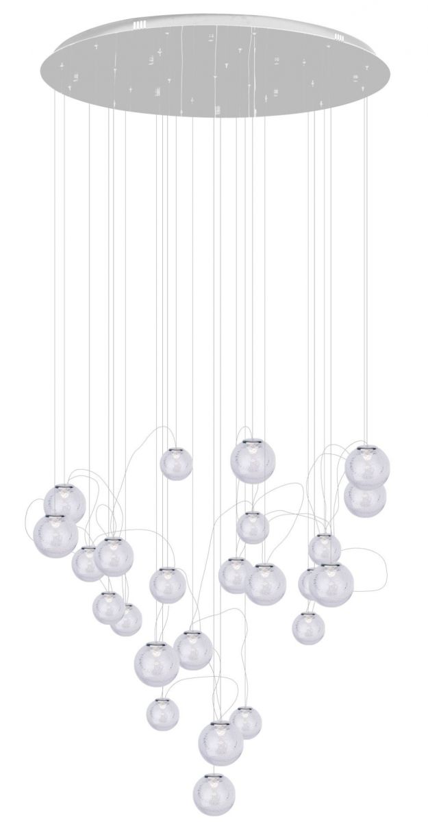 MaxLight Zoe lampă suspendată x1.5 W crom-transparent P0386
