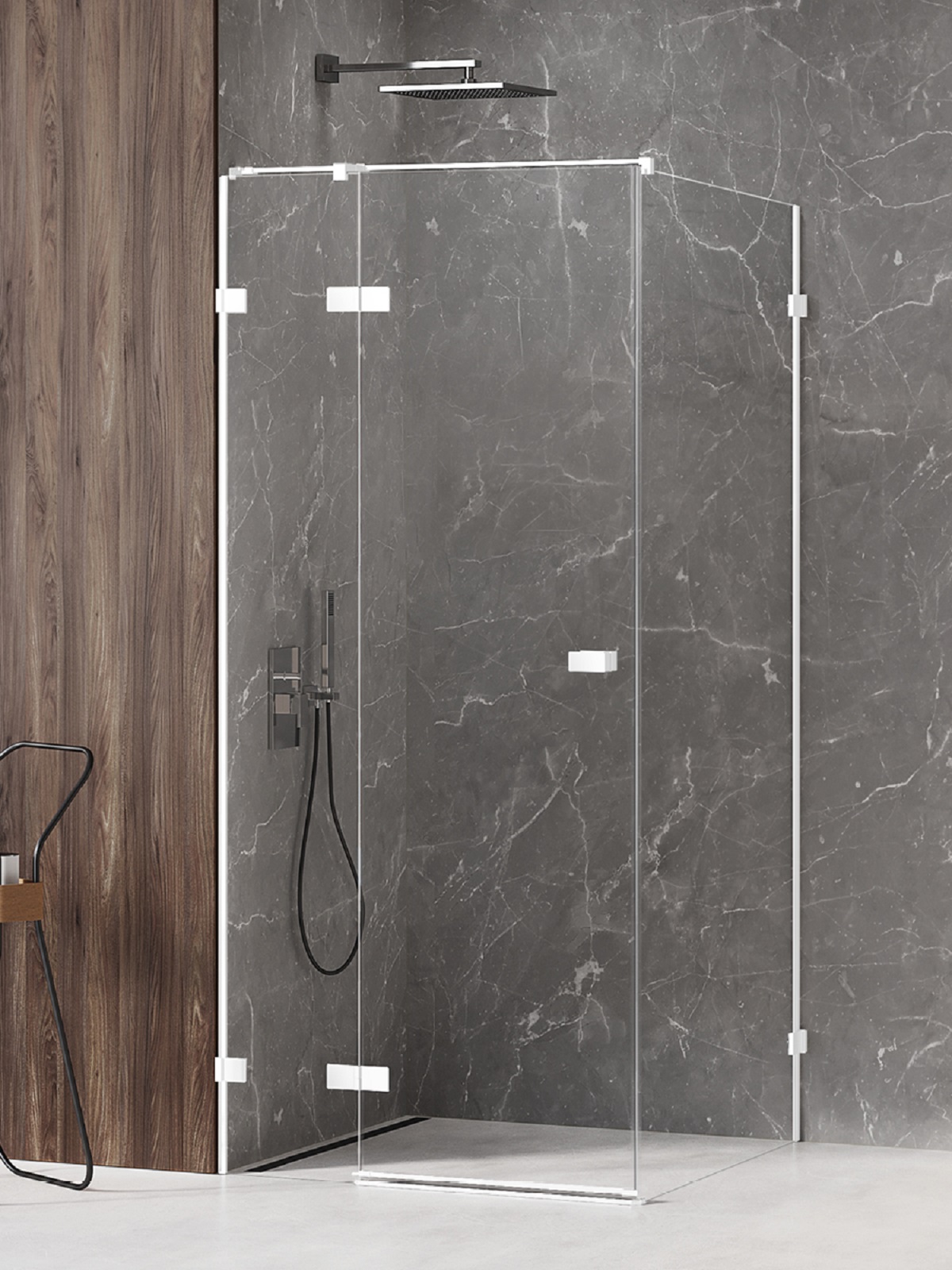 New Trendy Avexa White cabină de duș 110x100 cm dreptunghiular alb mat/sticlă transparentă EXK-2722