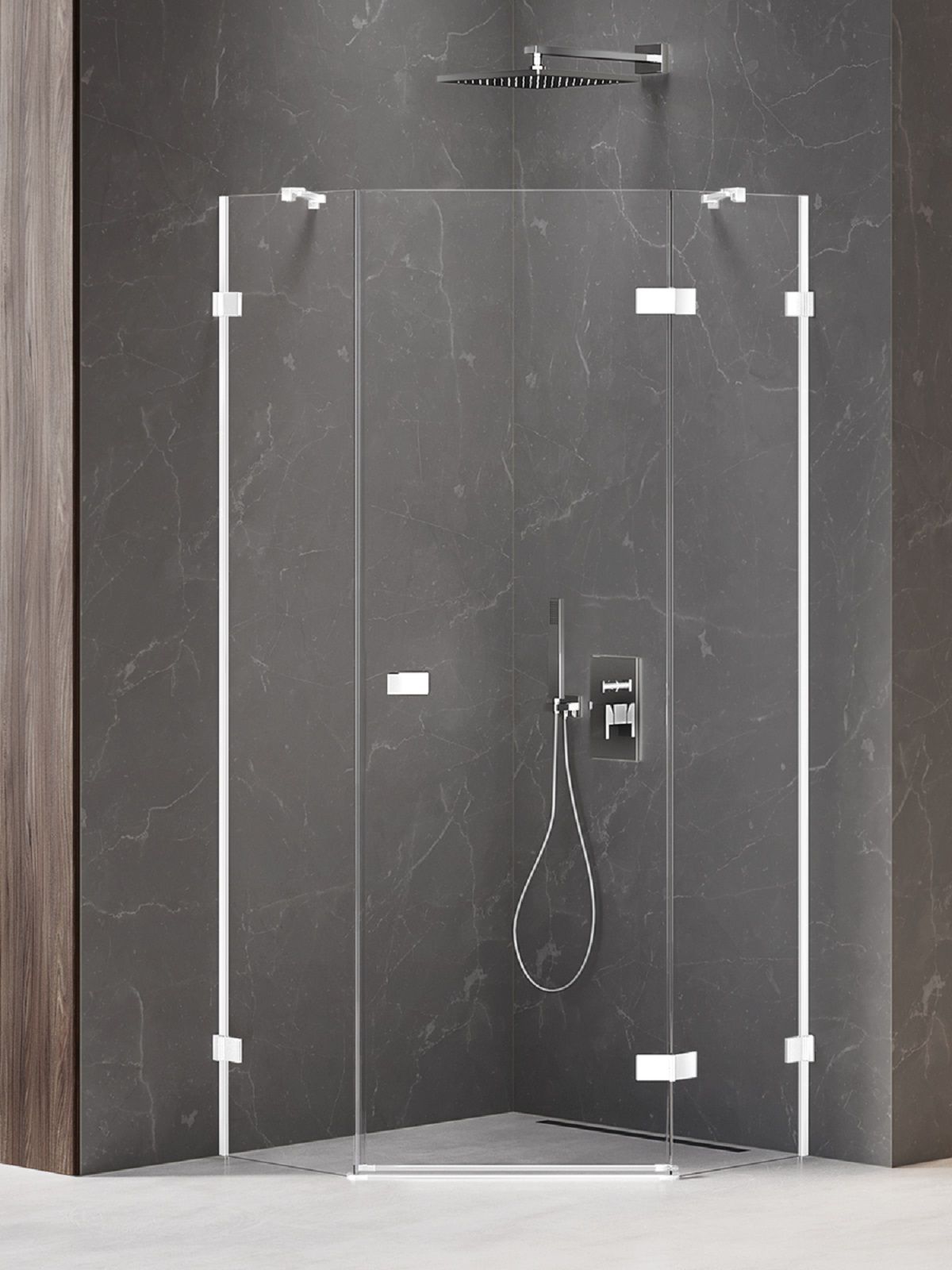 New Trendy Avexa White cabină de duș 80x80 cm alb mat/sticlă transparentă EXK-3863