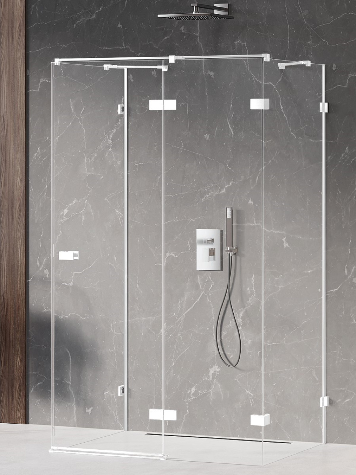 New Trendy Avexa White cabină de duș 100x100 cm pătrat alb mat/sticlă transparentă EXK-2891