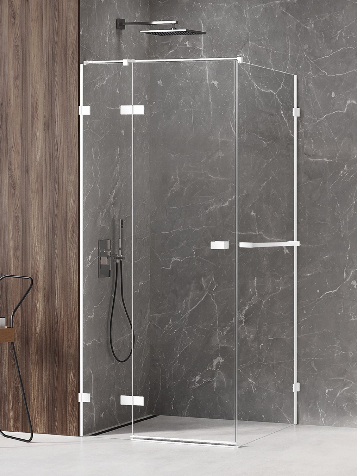 New Trendy Avexa White cabină de duș 120x80 cm dreptunghiular alb mat/sticlă transparentă EXK-2766