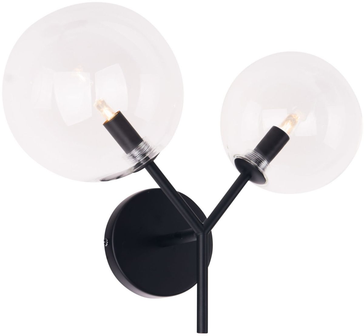 MaxLight Lollipop lampă de perete 2x40 W negru-transparent W0277