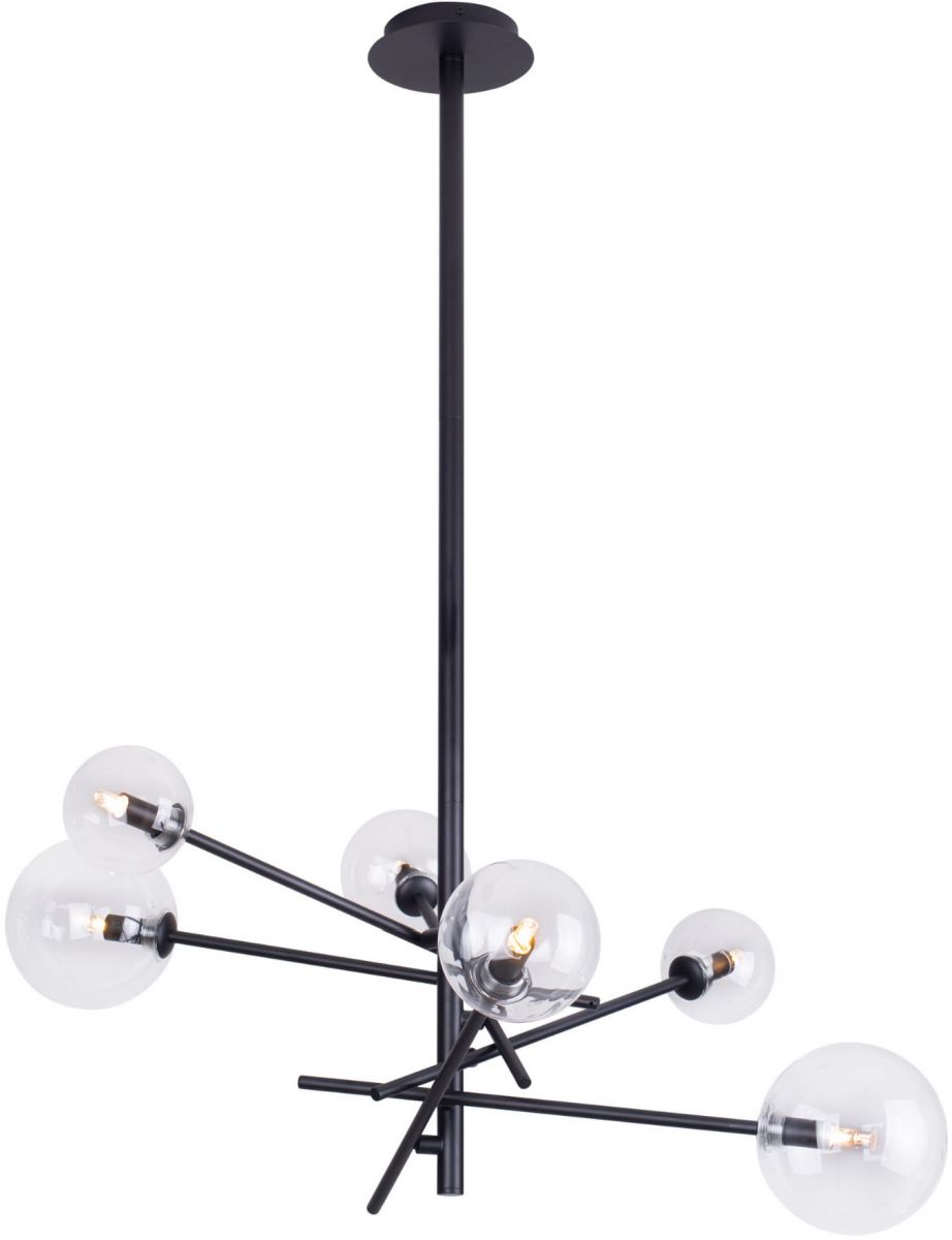 MaxLight Lollipop lampă de tavan 6x40 W negru-transparent P0395