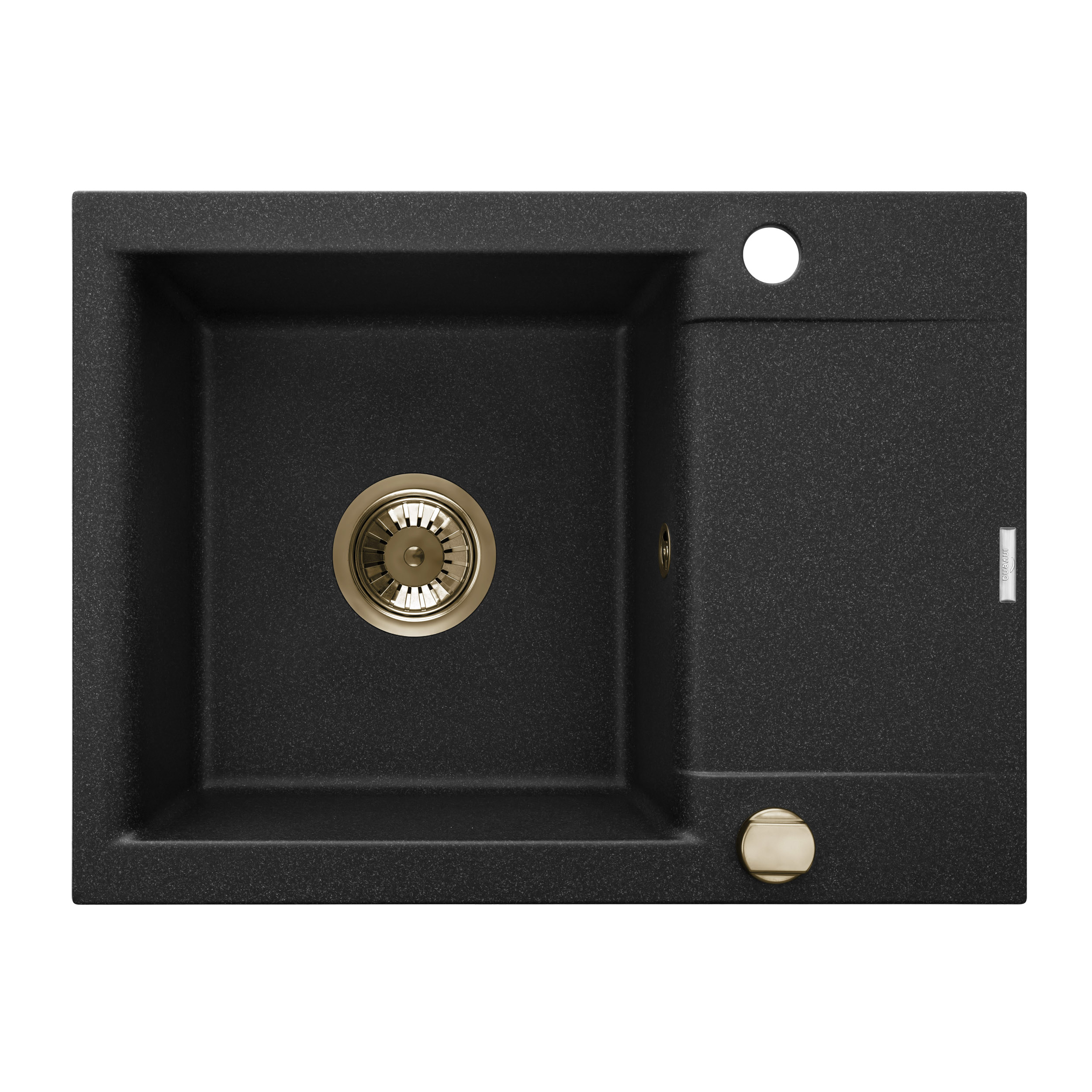 Invena Tesalia chiuvetă din granit 59x44 cm negru AZ-01-Z42