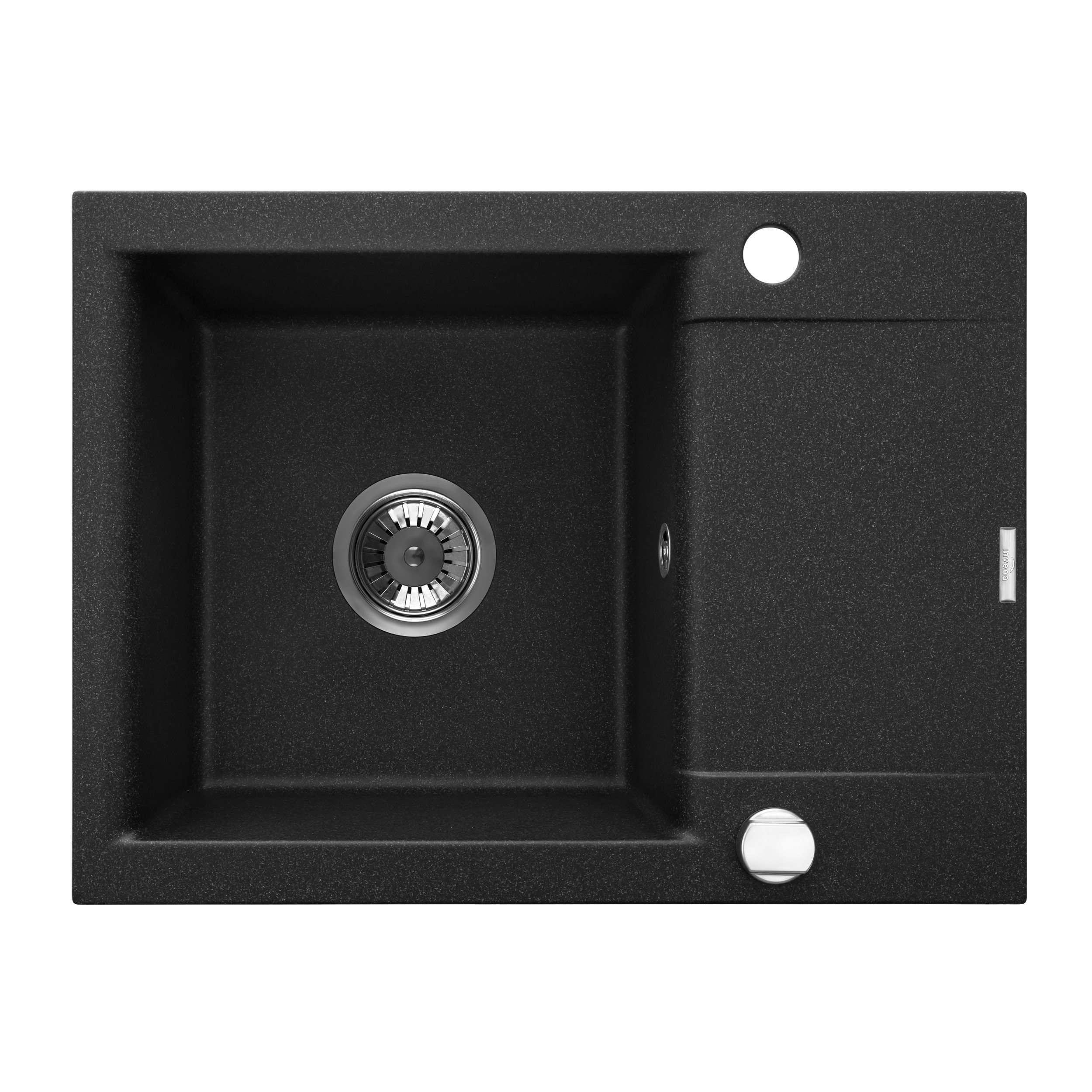 Invena Tesalia chiuvetă din granit 59x44 cm negru AZ-01-042