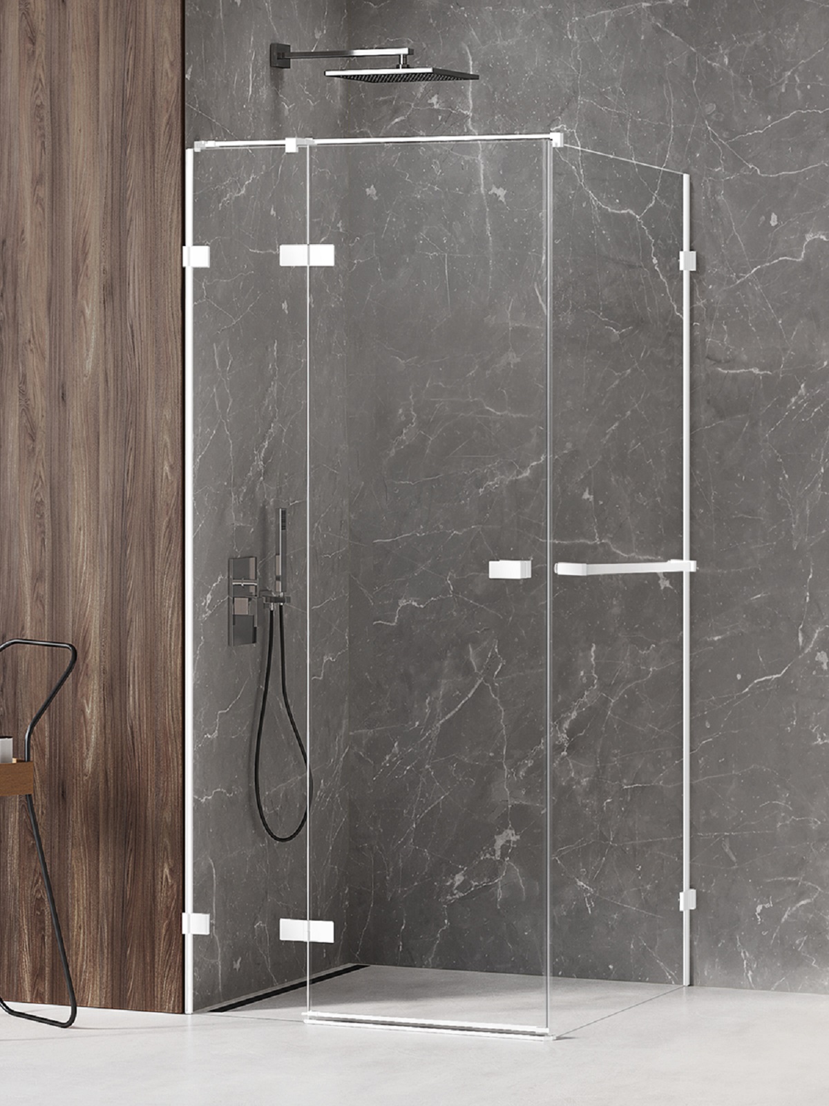 New Trendy Avexa White cabină de duș 110x100 cm dreptunghiular alb mat/sticlă transparentă EXK-2782