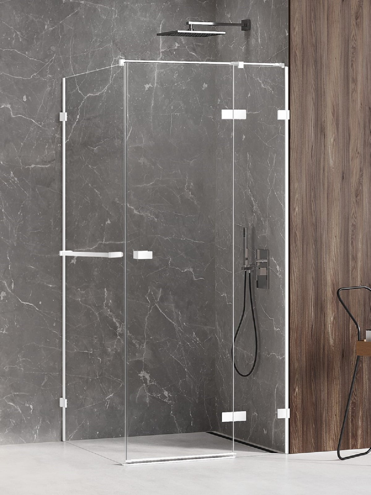 New Trendy Avexa White cabină de duș 120x90 cm dreptunghiular alb mat/sticlă transparentă EXK-2817