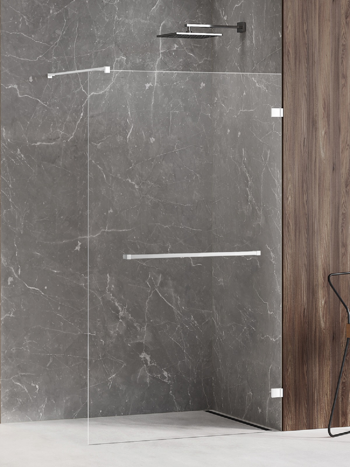 New Trendy Avexa White perete cabină de duș walk-in 50 cm alb mat/sticla transparentă EXK-2948