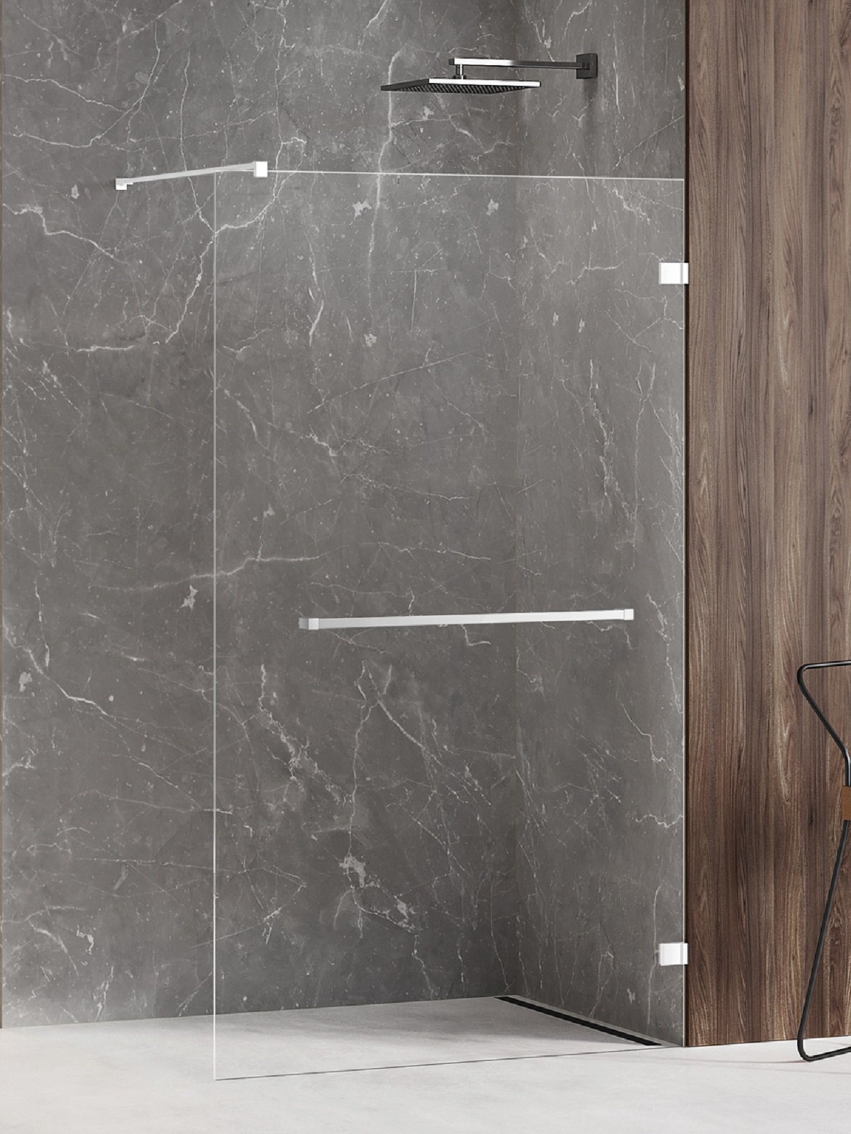 New Trendy Avexa White perete cabină de duș walk-in 140 cm alb mat/sticla transparentă EXK-2957