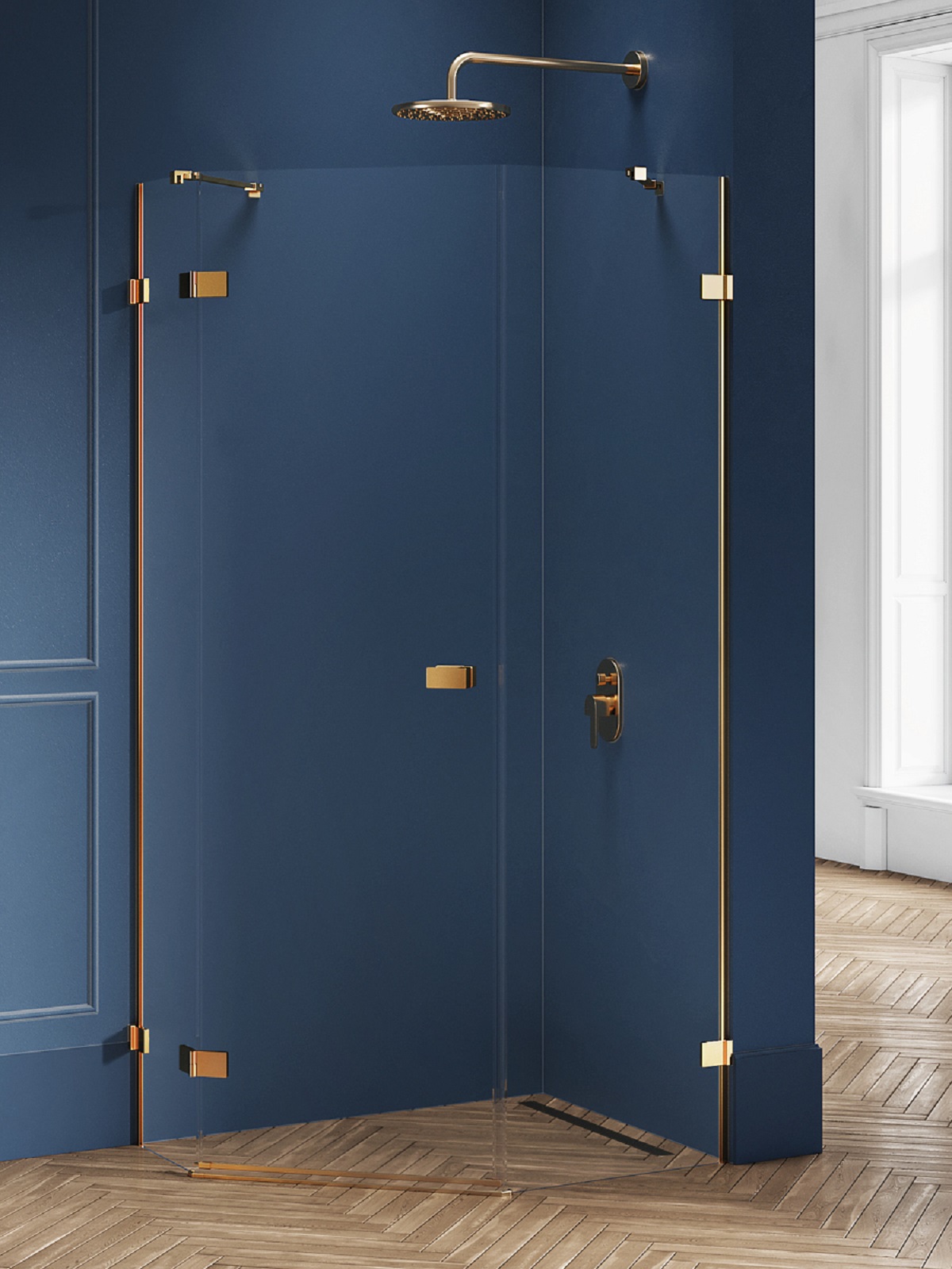 New Trendy Avexa Gold Brushed cabină de duș 100x80 cm auriu periat/sticlă transparentă EXK-3860