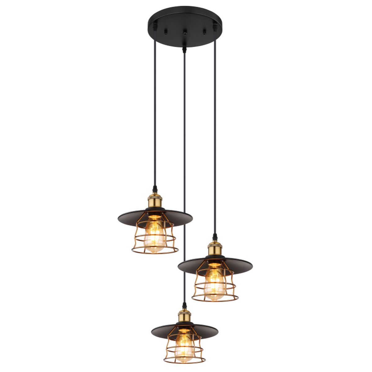 Globo Lighting Viejo lampă suspendată 3x60 W negru-cupru 15086-3BH