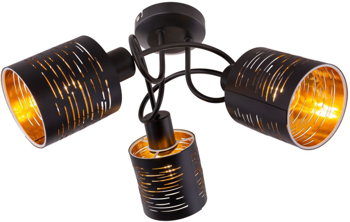 Globo Lighting Tunno lampă de tavan 3x15 W negru-auriu 15342-3D