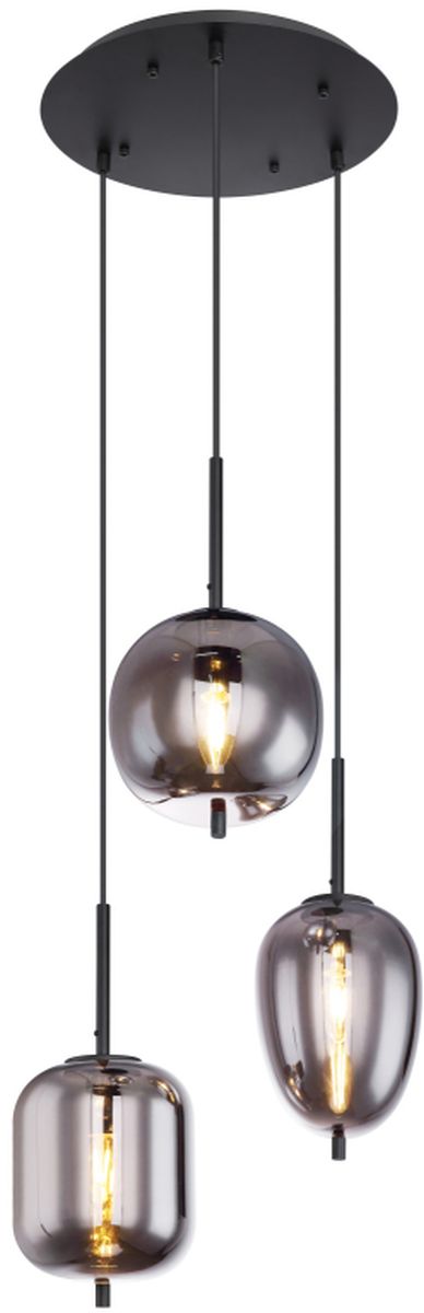 Globo Lighting Blacky lampă suspendată 1x40 W negru-fumuriu 15345-3