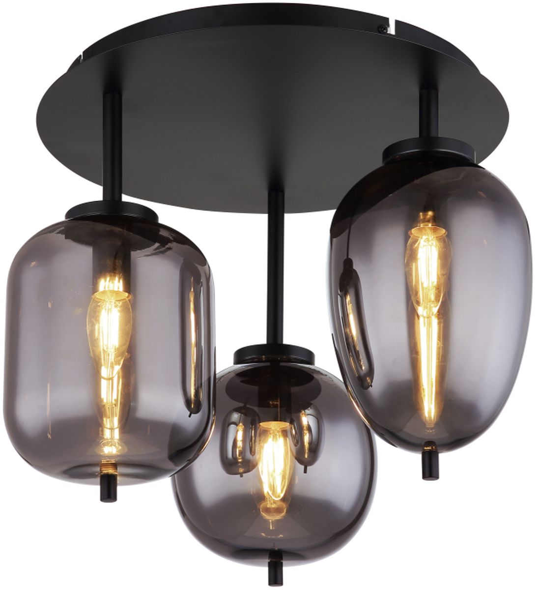 Globo Lighting Blacky lampă de tavan 3x40 W negru-fumuriu 15345-3D