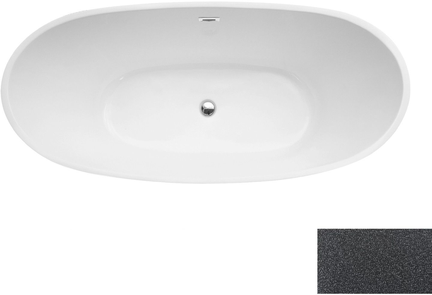 Besco Ayla cadă freestanding 170x80 cm ovală bicolor #WAS-170-AYGB