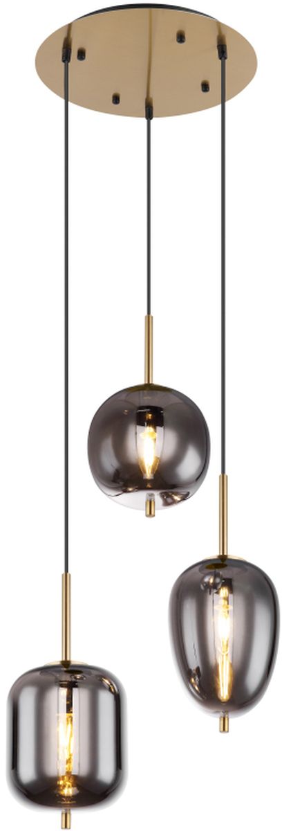 Globo Lighting Blacky I lampă suspendată 3x40 W alamă-fumuriu 15345-3MM