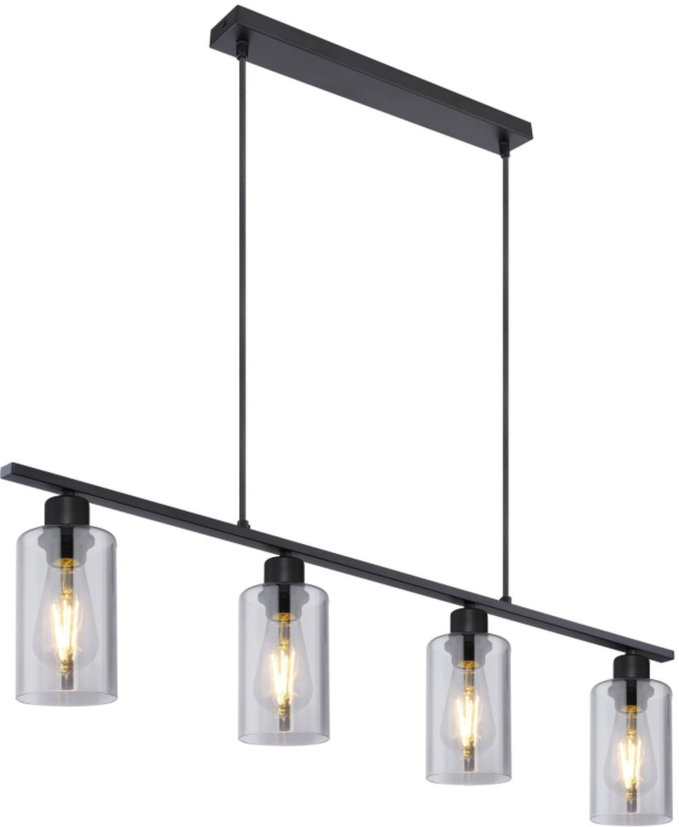 Globo Lighting Hadera lampă suspendată 4x60 W negru-fumuriu 15465-4H