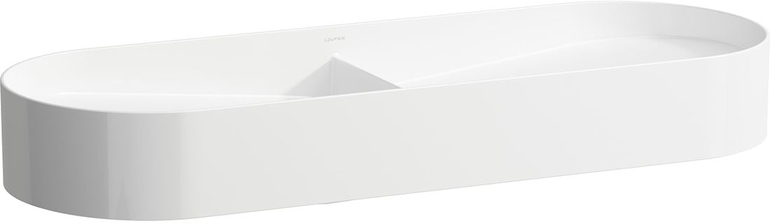 Laufen Sonar lavoar 100x37 cm semicircular de blat-dublă alb H8123487571121
