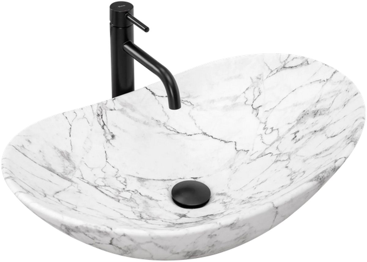 Rea Royal lavoar 60.5x36 cm oval de blat gri/piatră REA-U8010