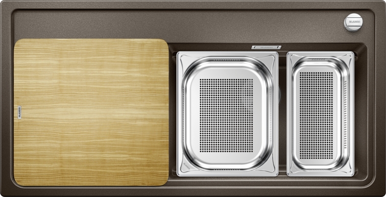 Blanco Zenar XL 6 Steamer SystemPlus chiuvetă din granit 100x51 cm maro 524065