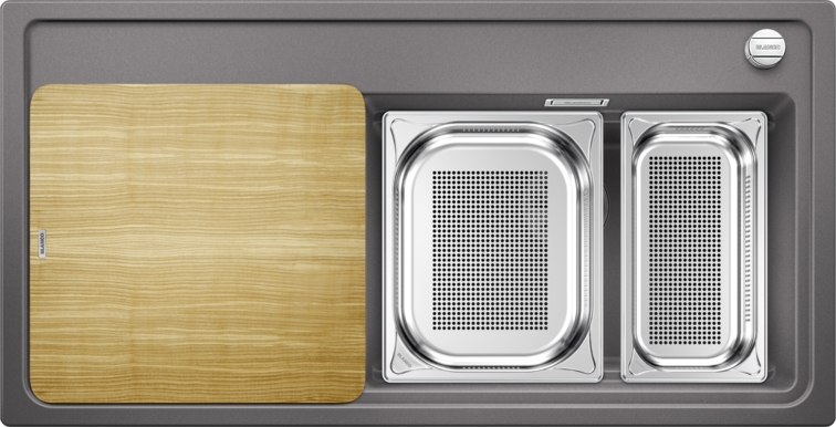 Blanco Zenar XL 6 Steamer SystemPlus chiuvetă din granit 100x51 cm gri/grafit/onix 524083