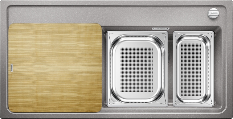 Blanco Zenar XL 6 Steamer SystemPlus chiuvetă din granit 100x51 cm gri/grafit/onix 524084