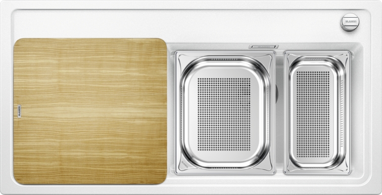 Blanco Zenar XL 6 Steamer SystemPlus chiuvetă din granit 100x51 cm alb 524085