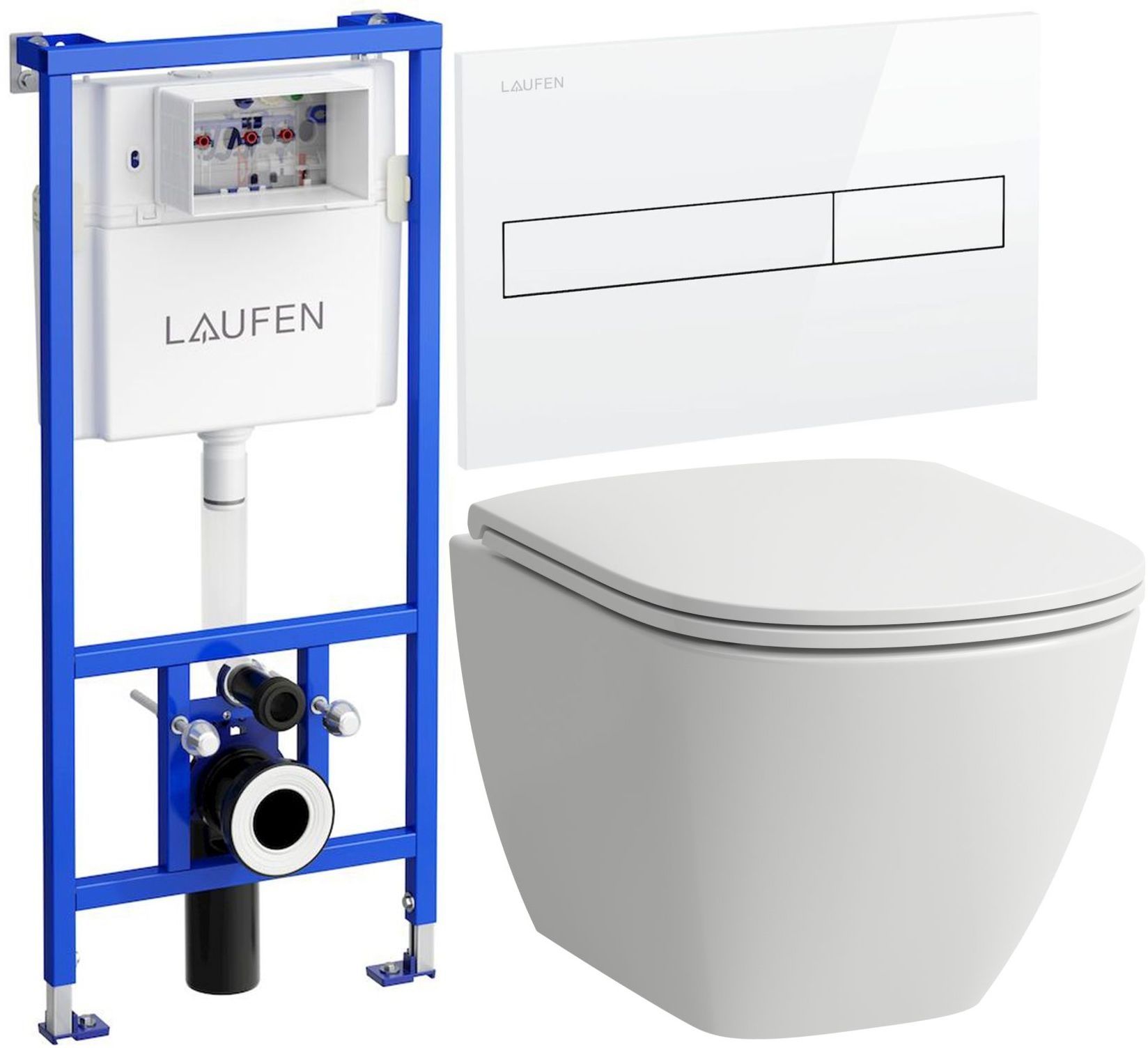 Set vas WC Laufen Lua H8200830000001, cadru încastrat Laufen Lis H8946600000001, H8910830000001, H8956610000001