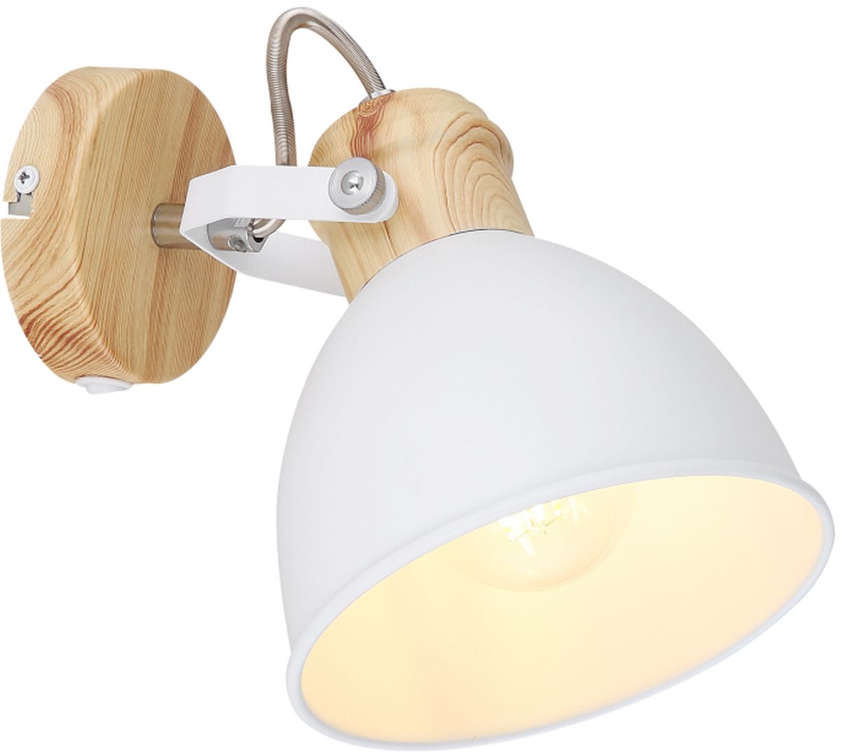 Globo Lighting Wiho lampă de perete 1x40 W alb-lemn 54018-1