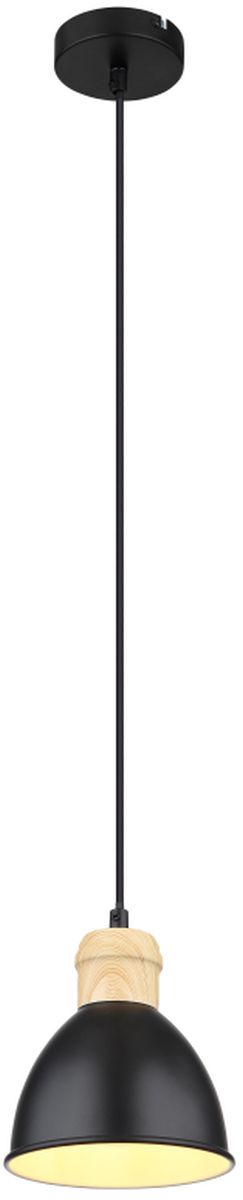 Globo Lighting Wiho lampă suspendată 1x40 W negru-lemn 54018HS