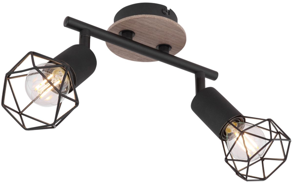 Globo Lighting Xara I lampă de tavan 2x40 W negru-lemn 54802S-2H