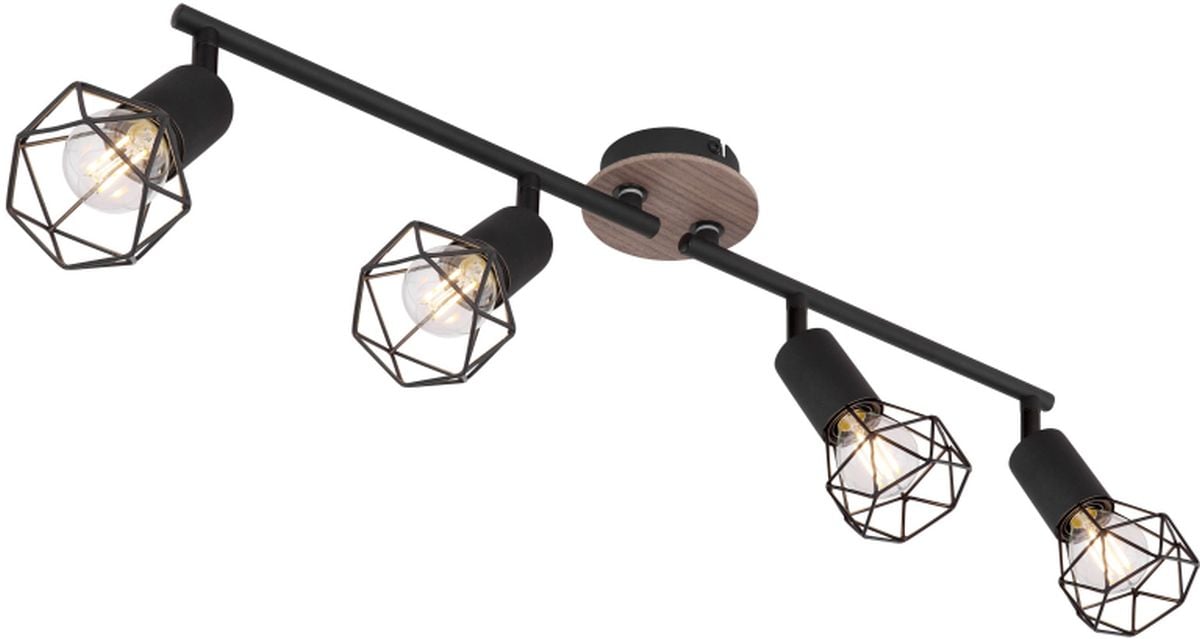 Globo Lighting Xara I lampă de tavan 4x40 W negru-lemn 54802S-4H