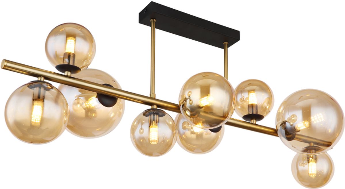 Globo Lighting Riha lampă de tavan x3.5 W negru-auriu-chihlimbar 56135-9D