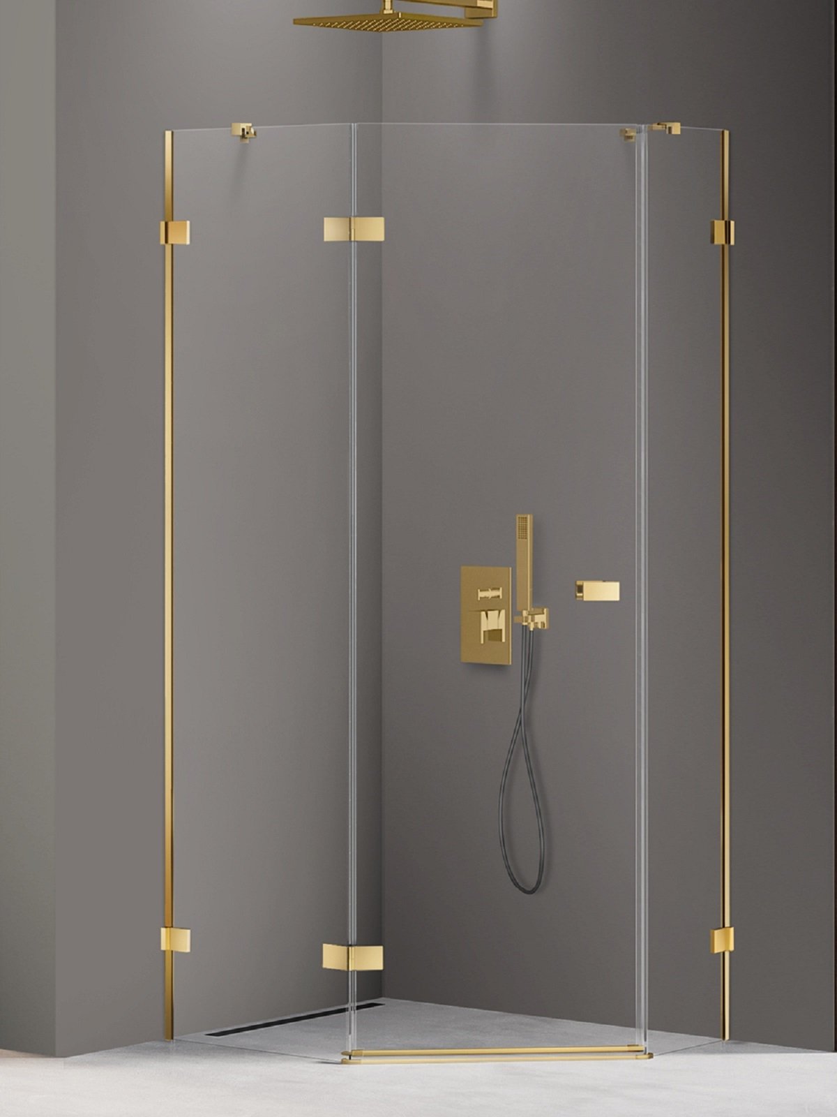 New Trendy Avexa Gold Shine cabină de duș 100x80 cm auriu luciu/sticlă transparentă EXK-3849