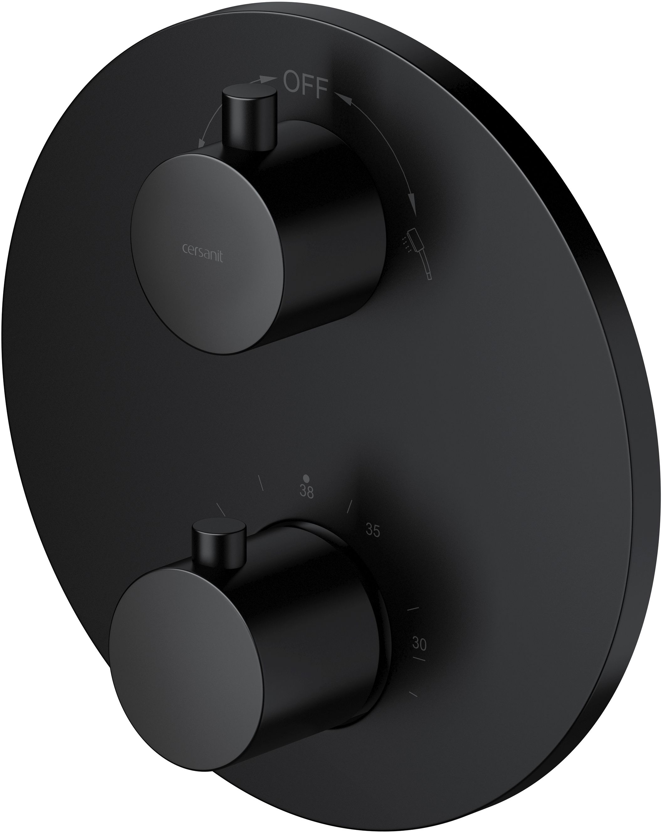 Cersanit Zen baterie cadă-duș ascuns cu termostat negru S951-567