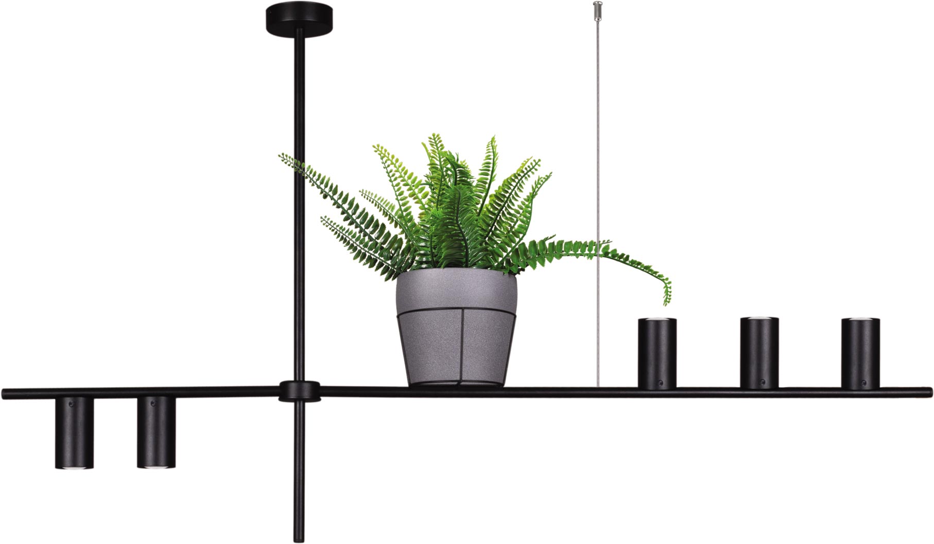 Kaja Rocco lampă suspendată 5x10 W negru K-4756