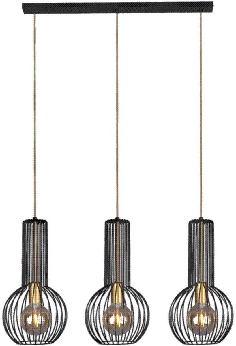 Kaja Arvi Black lampă suspendată 3x60 W negru-auriu K-4521