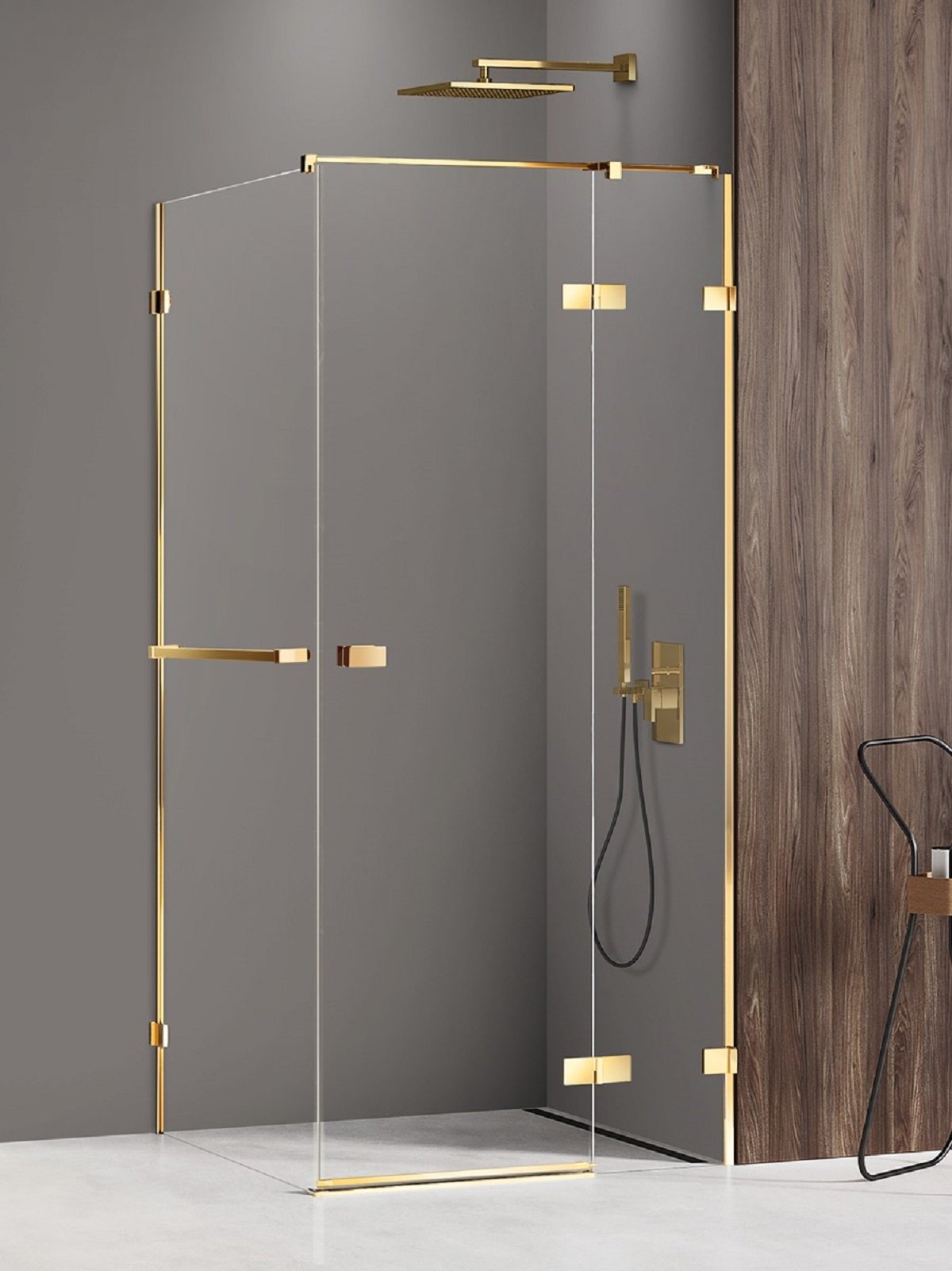 New Trendy Avexa Gold Shine cabină de duș 110x80 cm dreptunghiular auriu luciu/sticlă transparentă EXK-3196