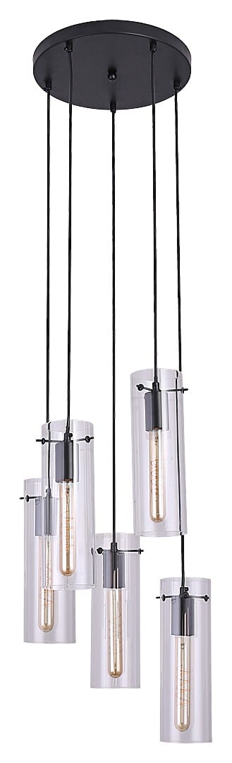 Rabalux Acantha lampă suspendată 5x60 W negru-transparent 5260