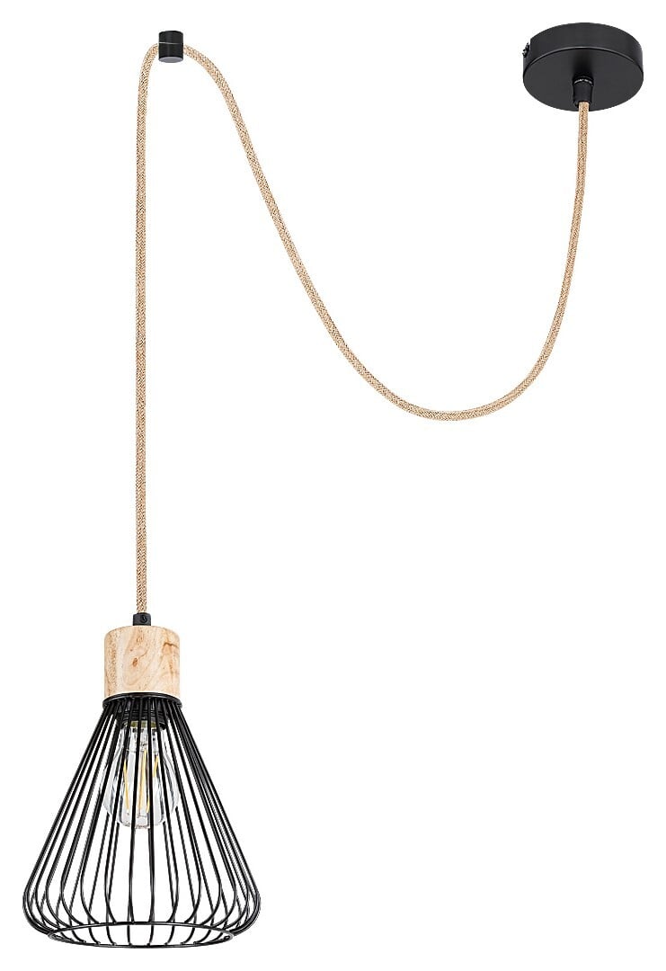 Rabalux Farfalle lampă suspendată 1x40 W negru-lemn 3148