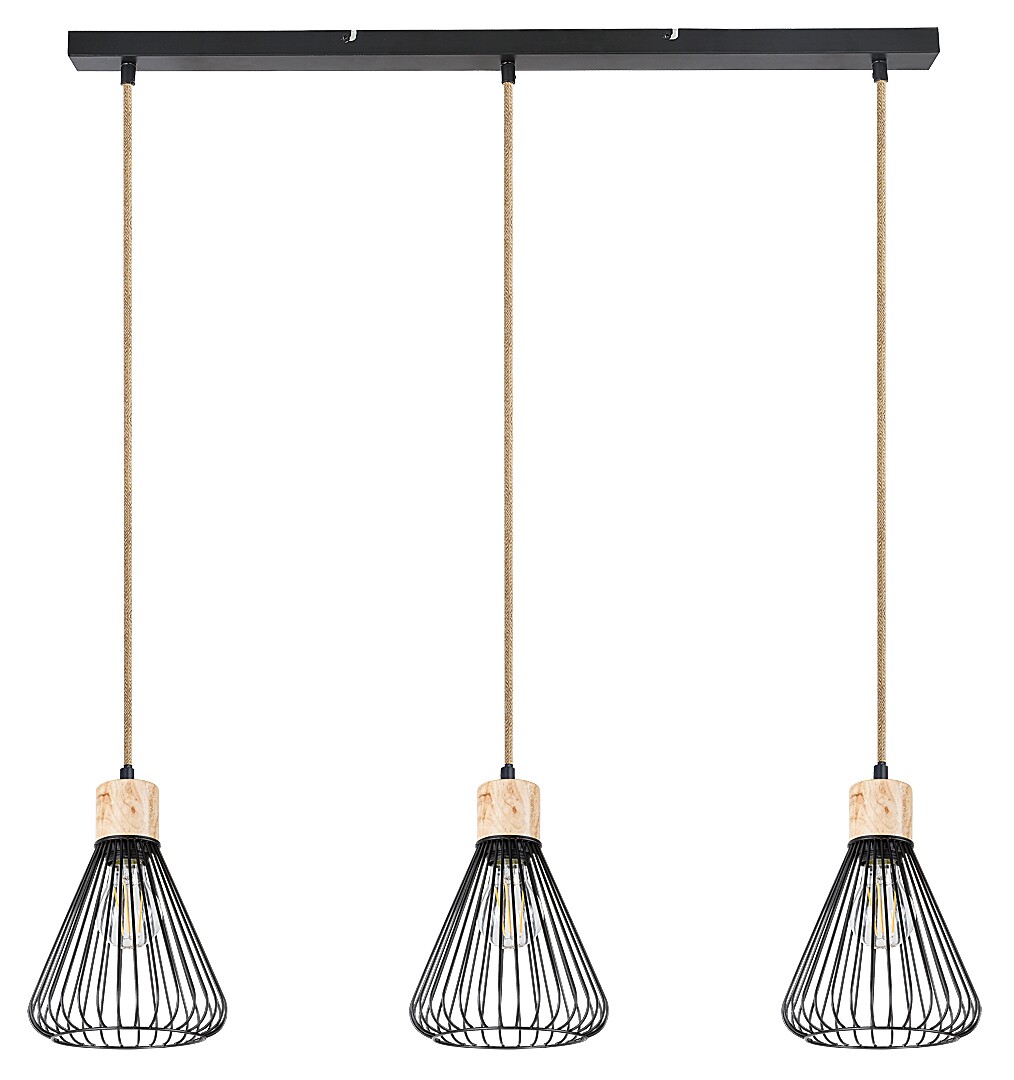 Rabalux Farfalle lampă suspendată 3x40 W negru-lemn 3149