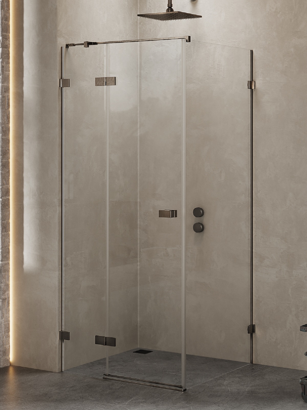 New Trendy Avexa Gunmetal Brushed cabină de duș 120x120 cm pătrat EXK-3347