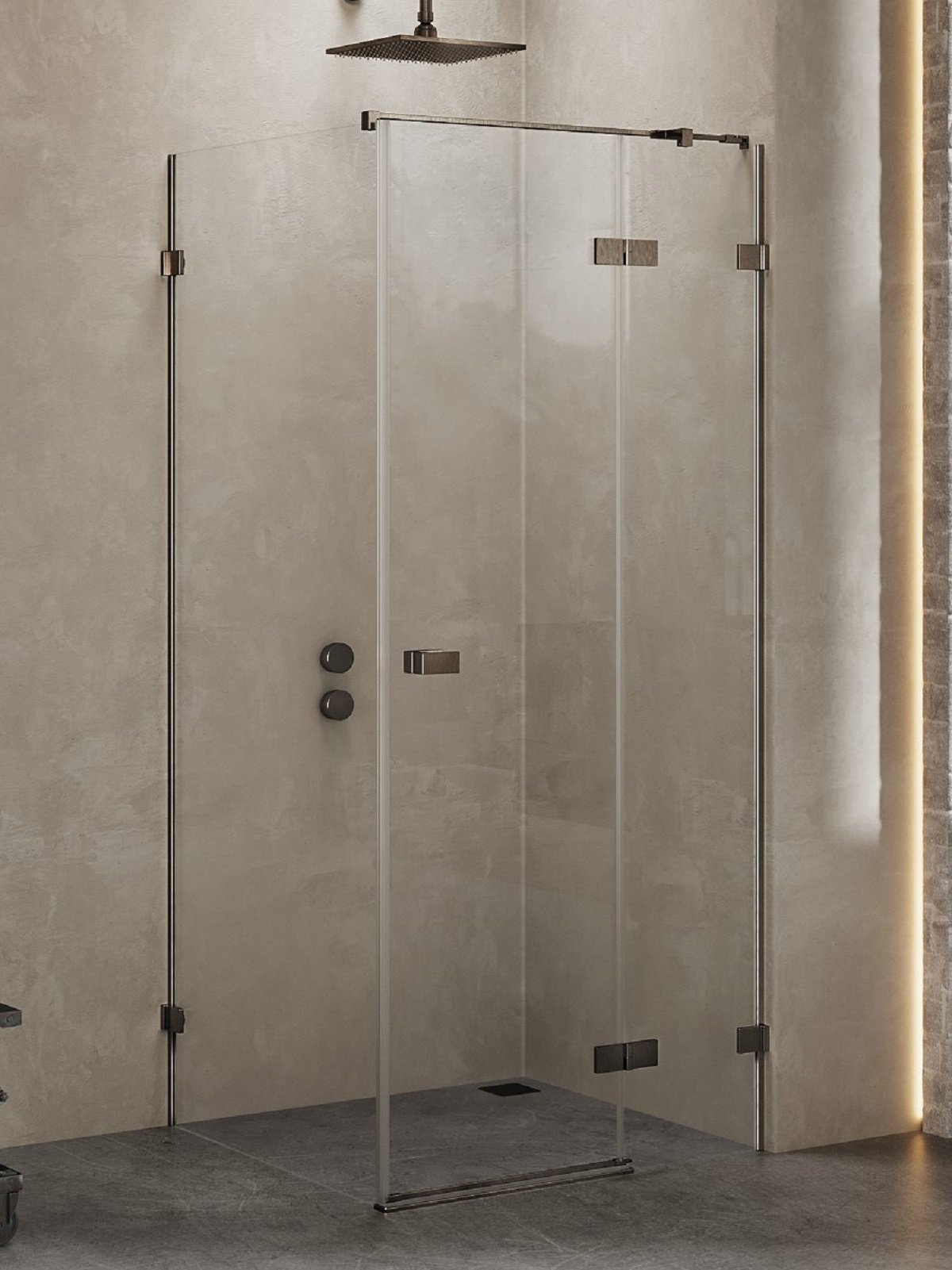 New Trendy Avexa Gunmetal Brushed cabină de duș 110x80 cm dreptunghiular periat/sticlă transparentă EXK-3352