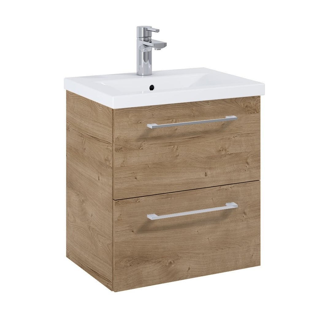 Elita Roma Plus Compact lavoar cu dulap și mânere 51.5 cm stejar 167620