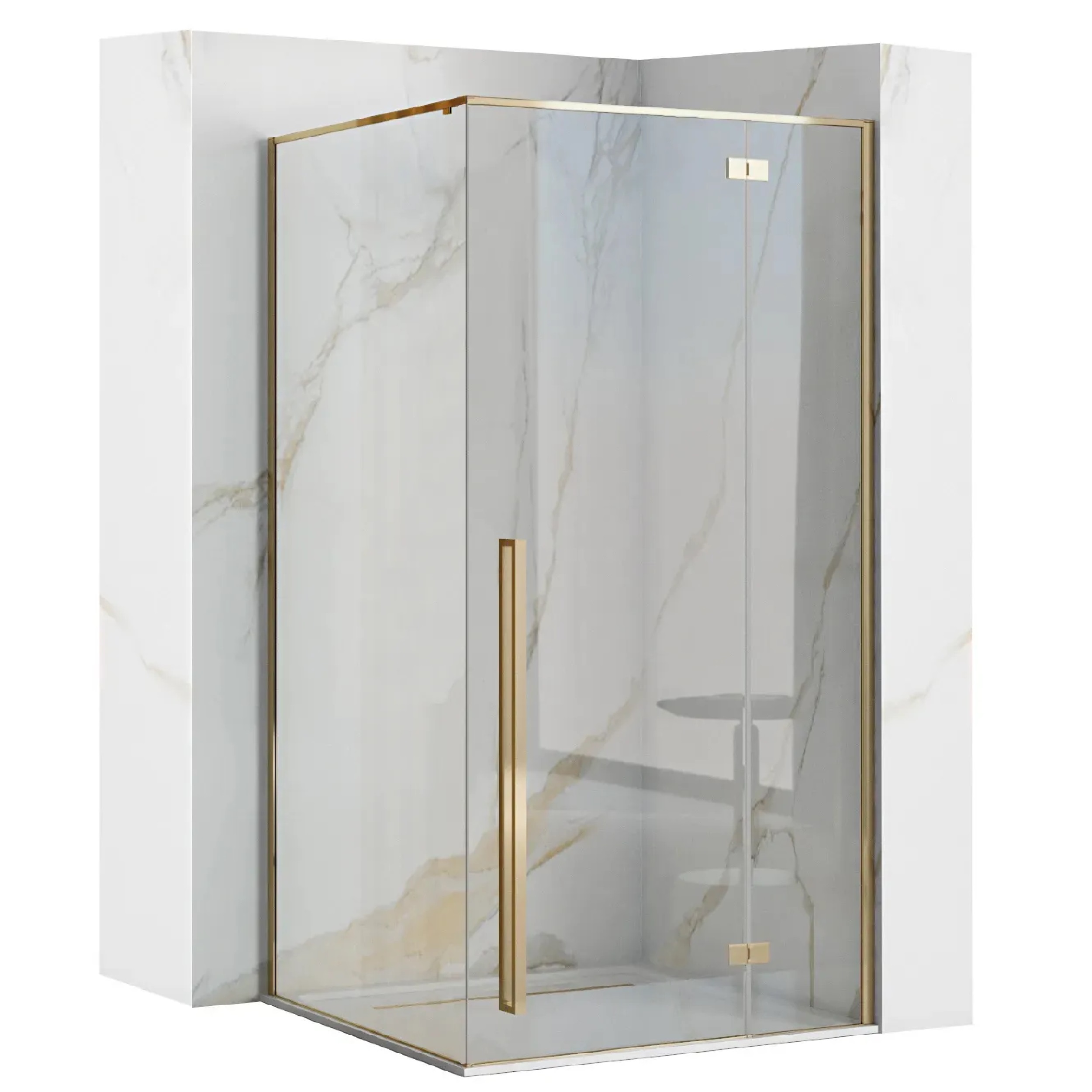 Rea Fargo cabină de duș 120x90 cm dreptunghiular auriu luciu/sticlă transparentă REA-K6614