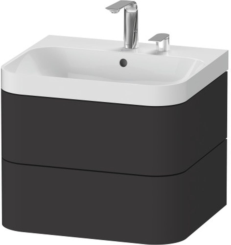 Duravit Happy D.2 lavoar cu dulap 57.5 cm grafit HP4345O8080