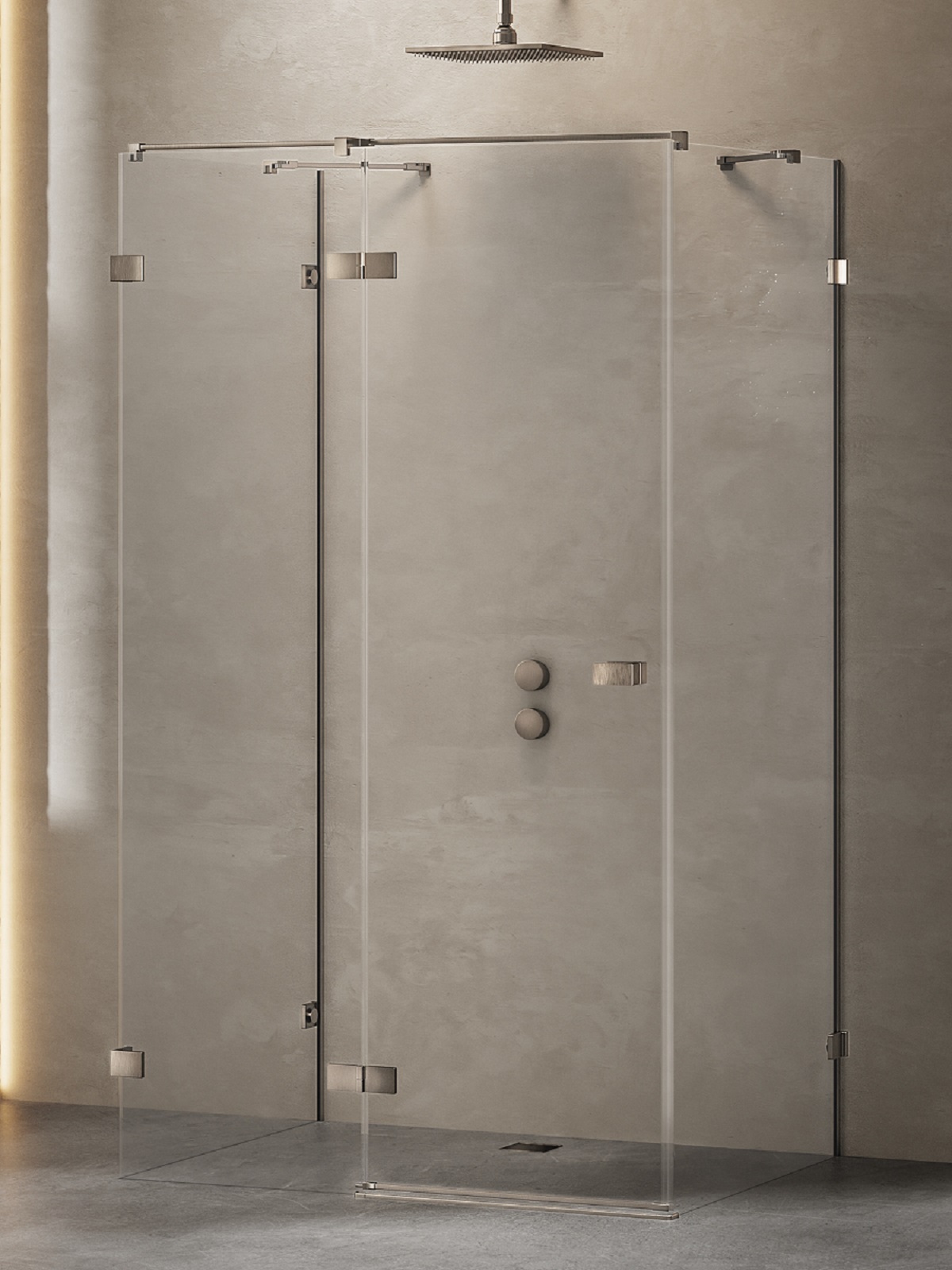 New Trendy Avexa Gunmetal Brushed cabină de duș 100x90 cm dreptunghiular periat/sticlă transparentă EXK-3412