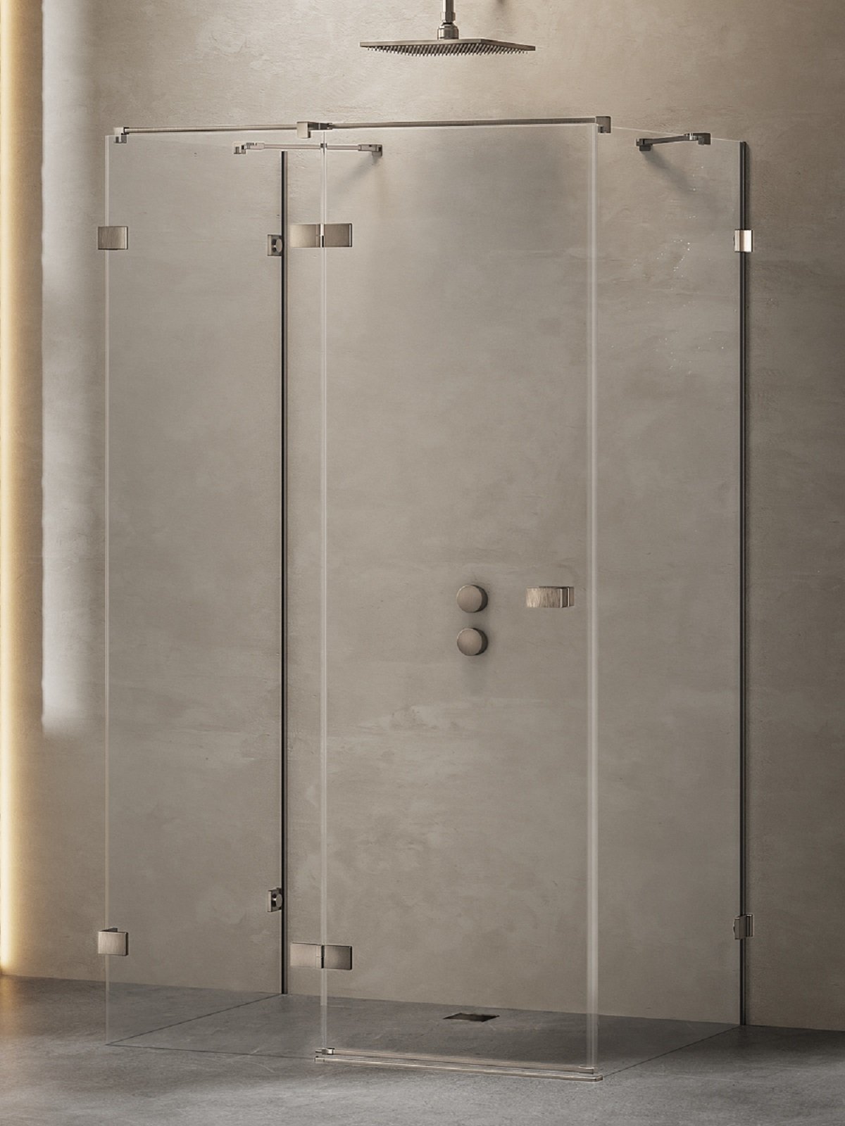 New Trendy Avexa Gunmetal Brushed cabină de duș 120x90 cm dreptunghiular periat/sticlă transparentă EXK-3414